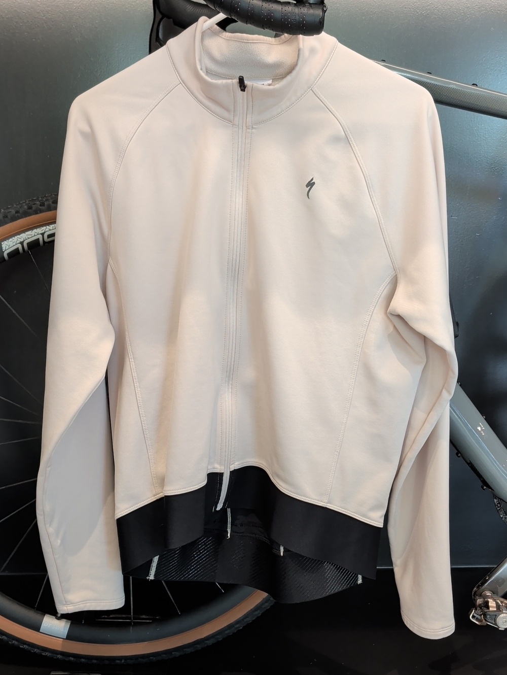 Specialized Cream and Black Zip-Up Cycling Top